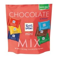 RITTER SPORT MINI 8 PIECE CHOCOLATE MIX 4.7 OZ POUCH